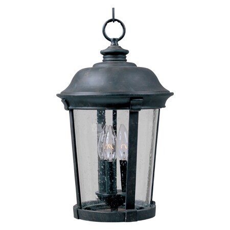 Maxim Three Light Bronze Seedy Glass Hanging Lantern 3029CDBZ
